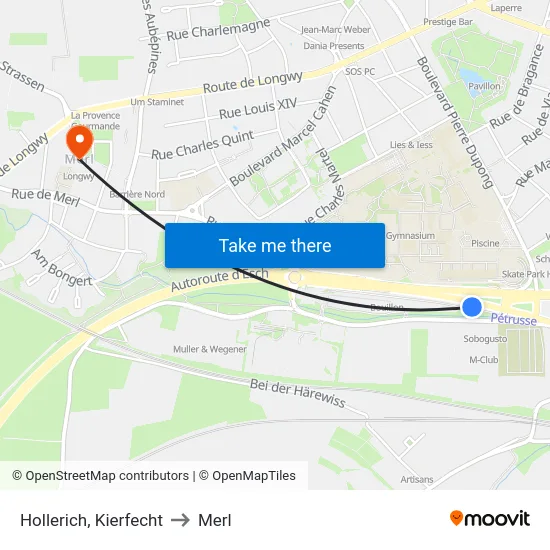 Hollerich, Kierfecht to Merl map