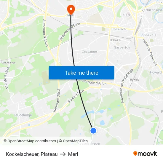 Kockelscheuer, Plateau to Merl map