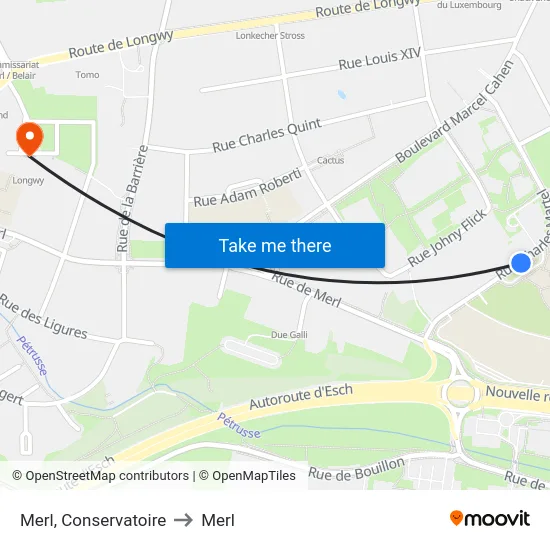 Merl, Conservatoire to Merl map