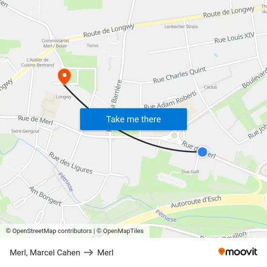 Merl, Marcel Cahen to Merl map