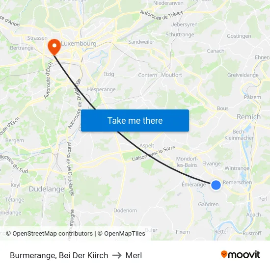 Burmerange, Bei Der Kiirch to Merl map