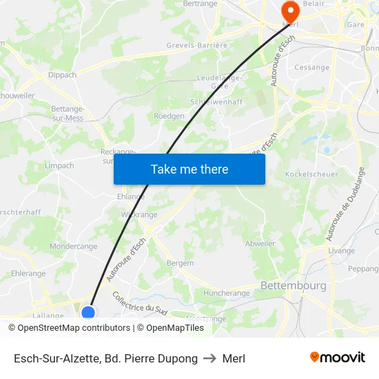 Esch-Sur-Alzette, Bd. Pierre Dupong to Merl map