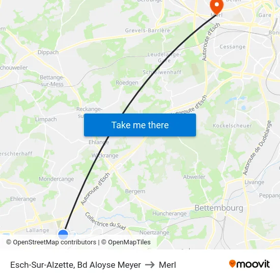 Esch-Sur-Alzette, Bd Aloyse Meyer to Merl map