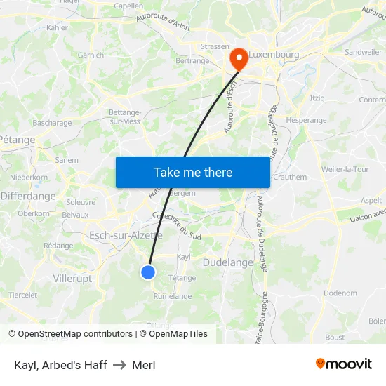 Kayl, Arbed's Haff to Merl map