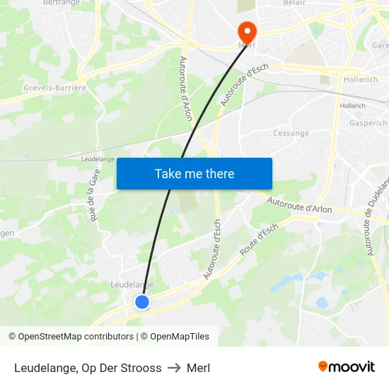 Leudelange, Op Der Strooss to Merl map