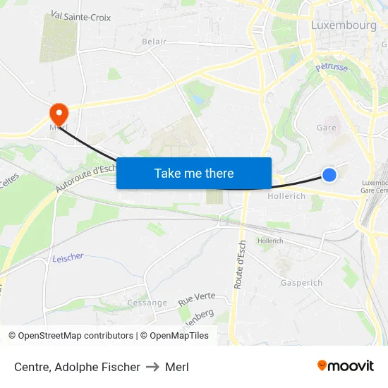 Centre, Adolphe Fischer to Merl map