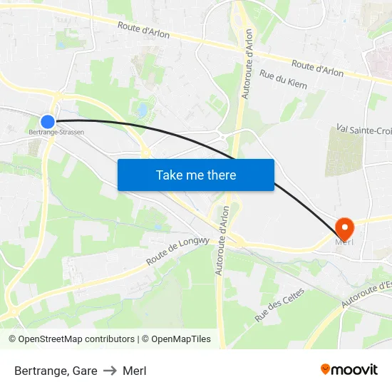 Bertrange, Gare to Merl map