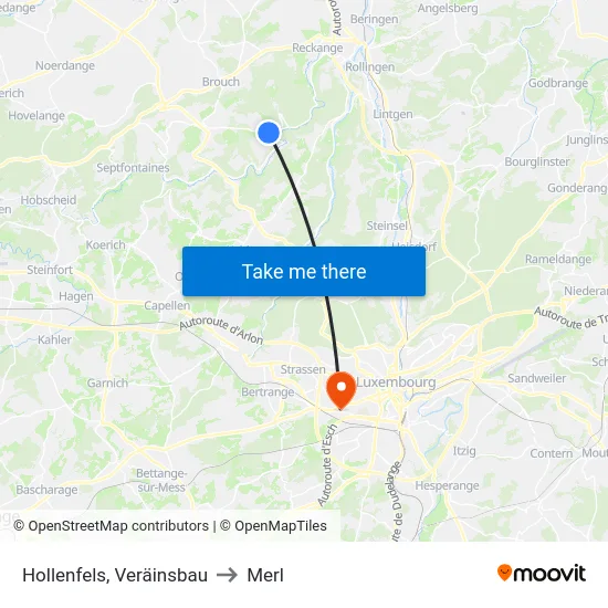Hollenfels, Veräinsbau to Merl map
