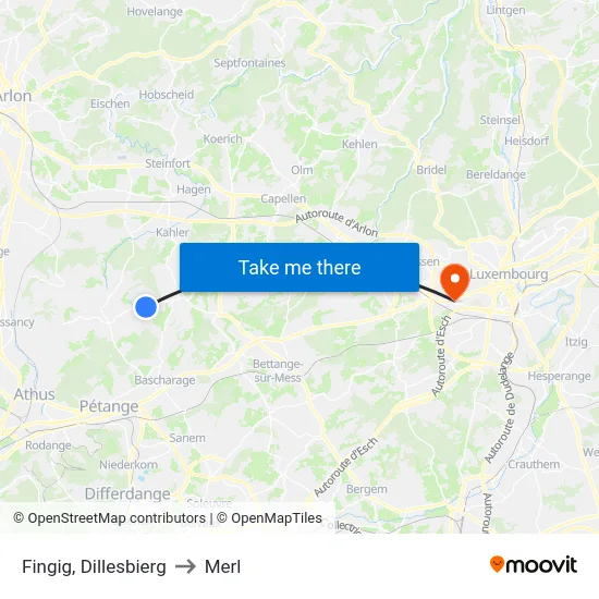 Fingig, Dillesbierg to Merl map