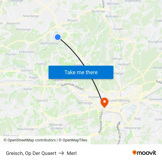 Greisch, Op Der Quaert to Merl map