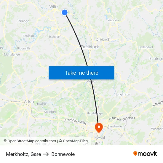 Merkholtz, Gare to Bonnevoie map