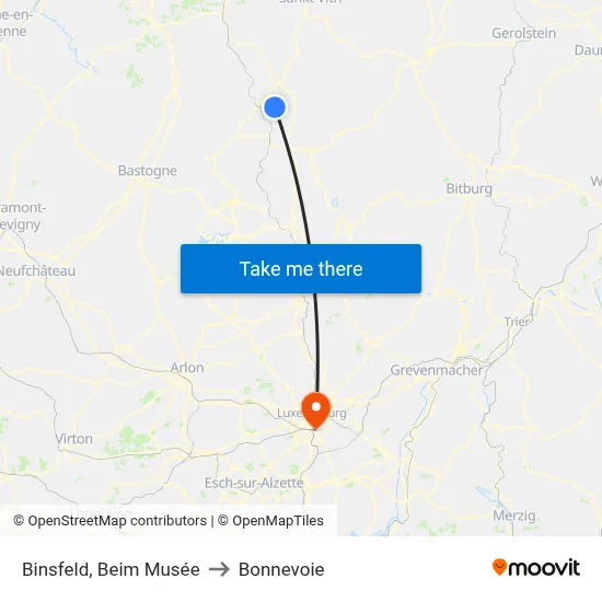 Binsfeld, Beim Musée to Bonnevoie map