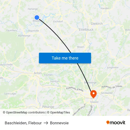 Baschleiden, Flebour to Bonnevoie map