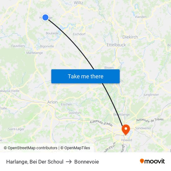 Harlange, Bei Der Schoul to Bonnevoie map