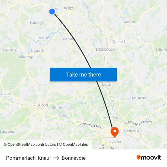 Pommerlach, Knauf to Bonnevoie map