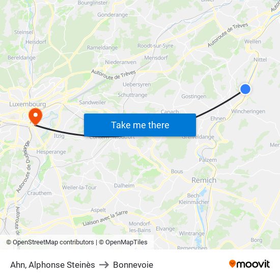 Ahn, Alphonse Steinès to Bonnevoie map