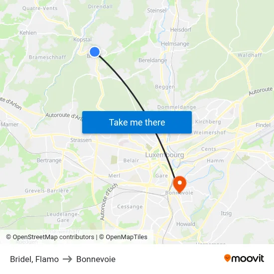 Bridel, Flamo to Bonnevoie map