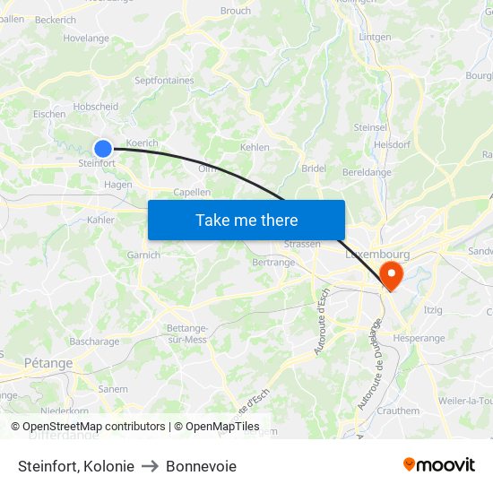 Steinfort, Kolonie to Bonnevoie map