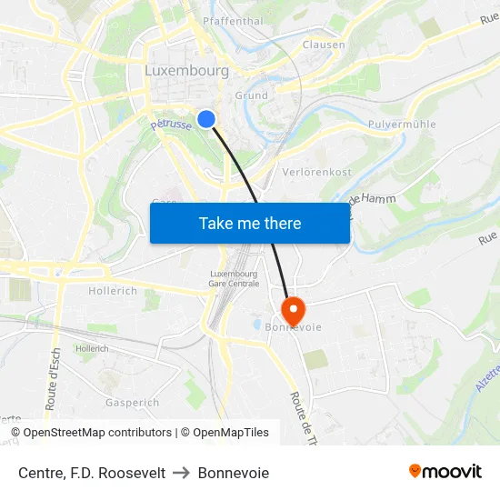Centre, F.D. Roosevelt to Bonnevoie map