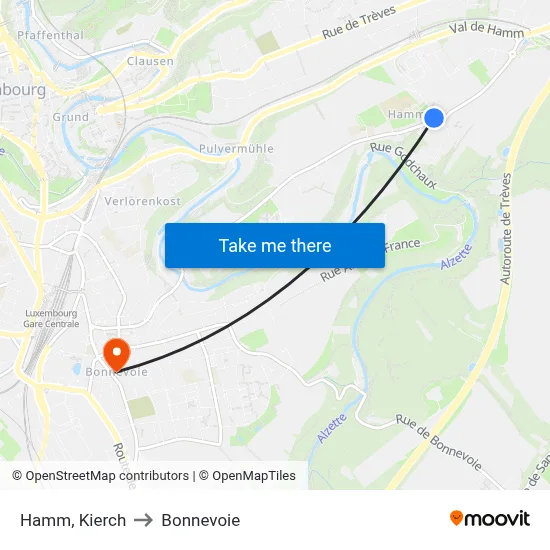 Hamm, Kierch to Bonnevoie map