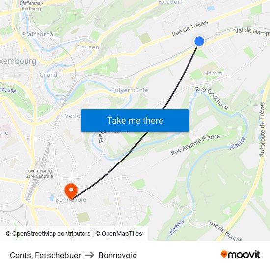 Cents, Fetschebuer to Bonnevoie map