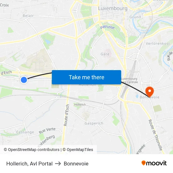 Hollerich, Avl Portal to Bonnevoie map