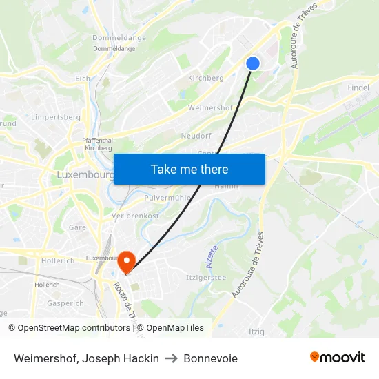 Weimershof, Joseph Hackin to Bonnevoie map