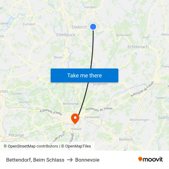 Bettendorf, Beim Schlass to Bonnevoie map