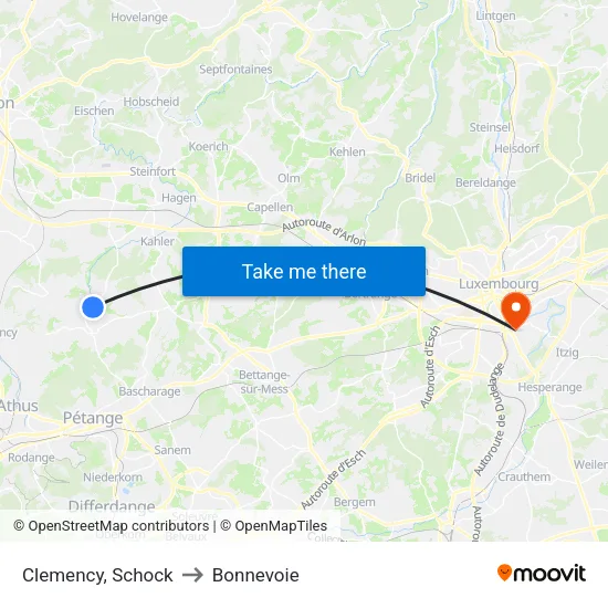 Clemency, Schock to Bonnevoie map