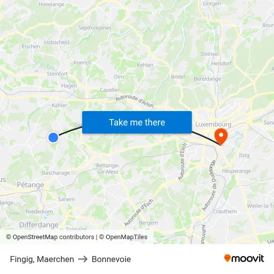 Fingig, Maerchen to Bonnevoie map