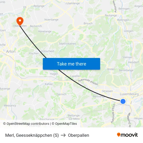 Merl, Geesseknäppchen (S) to Oberpallen map