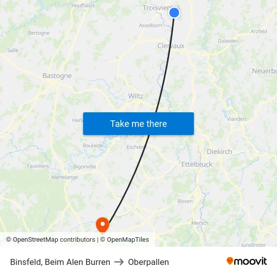 Binsfeld, Beim Alen Burren to Oberpallen map