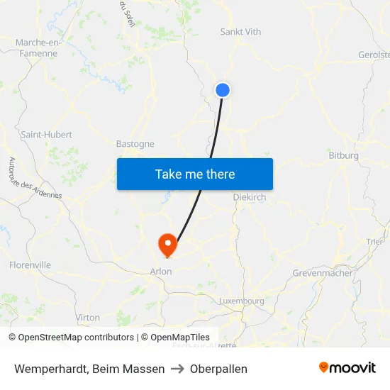 Wemperhardt, Beim Massen to Oberpallen map