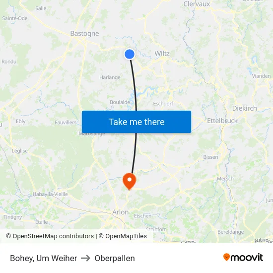 Bohey, Um Weiher to Oberpallen map