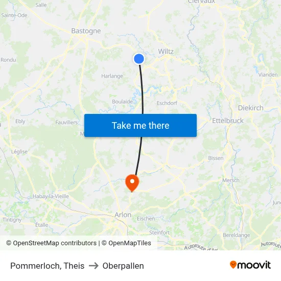 Pommerloch, Theis to Oberpallen map