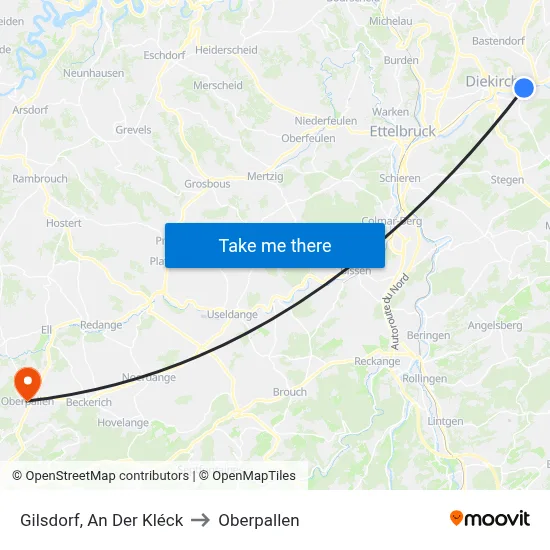 Gilsdorf, An Der Kléck to Oberpallen map
