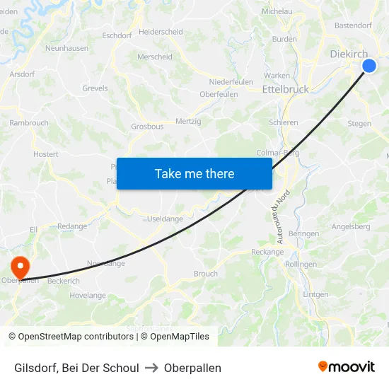 Gilsdorf, Bei Der Schoul to Oberpallen map