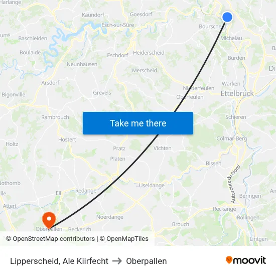 Lipperscheid, Ale Kiirfecht to Oberpallen map