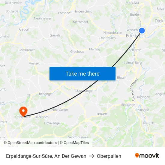 Erpeldange-Sur-Sûre, An Der Gewan to Oberpallen map