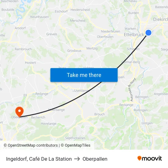 Ingeldorf, Café De La Station to Oberpallen map