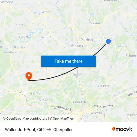 Wallendorf-Pont, Cité to Oberpallen map
