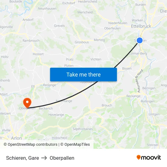 Schieren, Gare to Oberpallen map