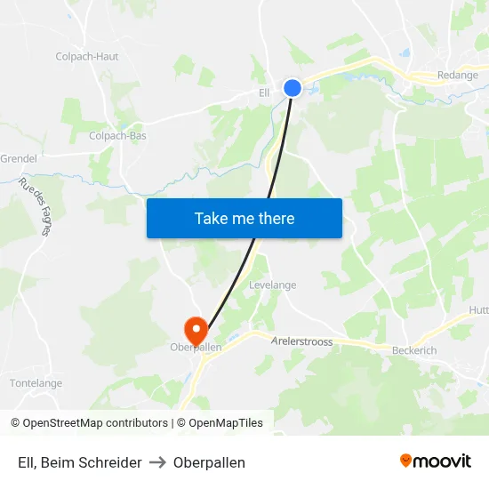Ell, Beim Schreider to Oberpallen map