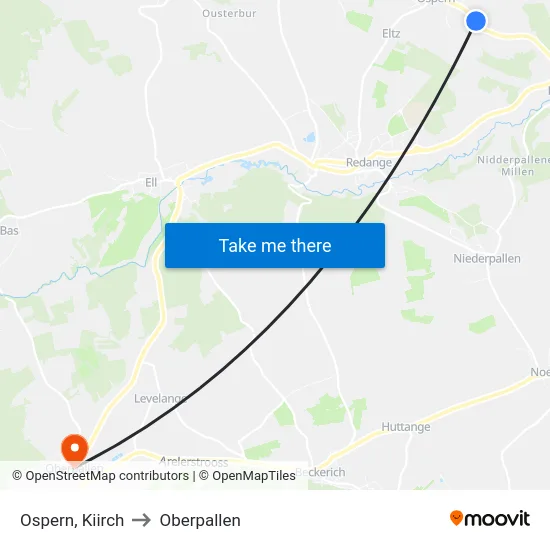 Ospern, Kiirch to Oberpallen map