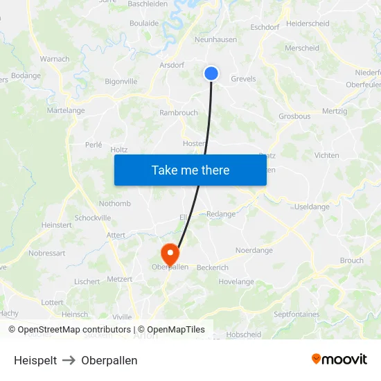 Heispelt to Oberpallen map