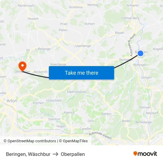 Beringen, Wäschbur to Oberpallen map
