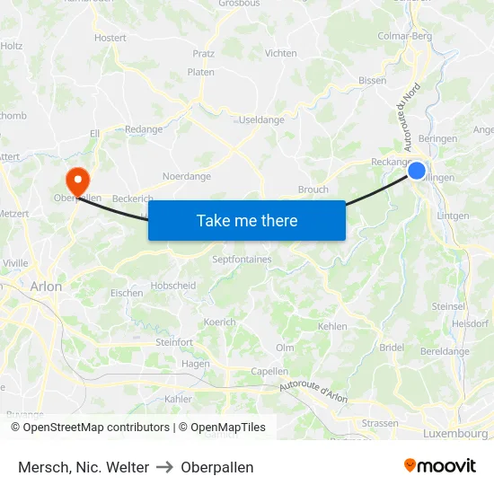 Mersch, Nic. Welter to Oberpallen map
