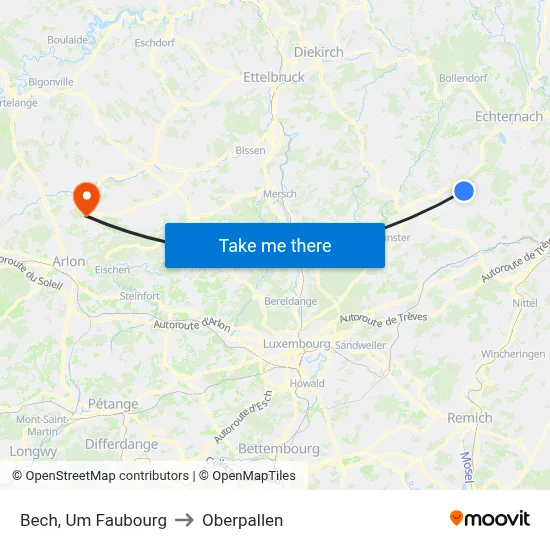 Bech, Um Faubourg to Oberpallen map