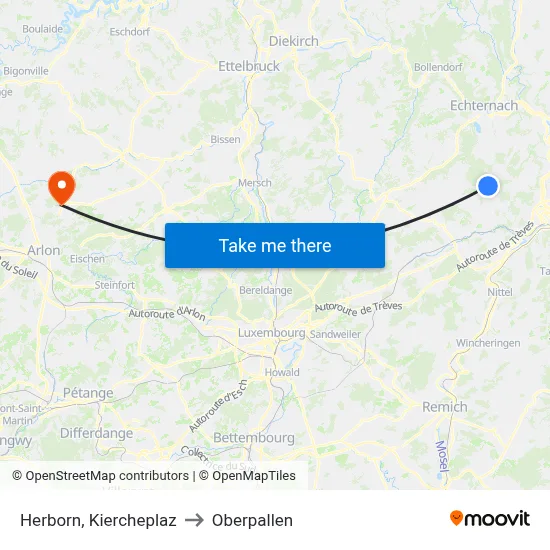 Herborn, Kiercheplaz to Oberpallen map