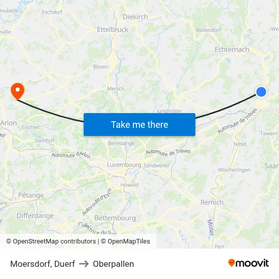 Moersdorf, Duerf to Oberpallen map